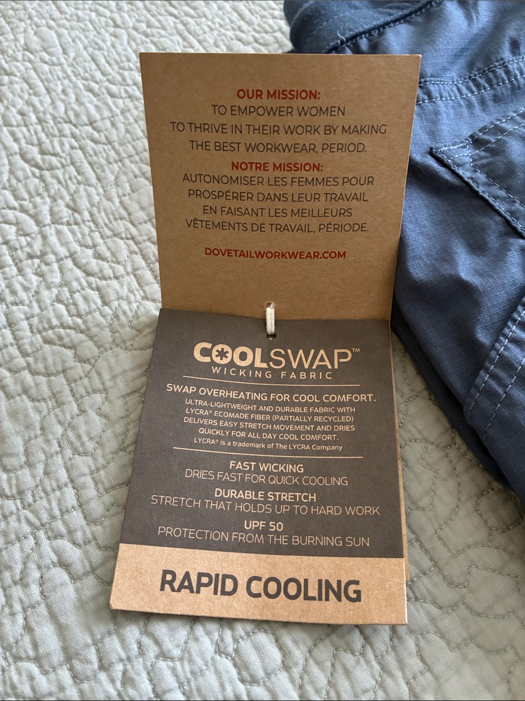 New Dovetail Workwear Blue Cristina Lightweight Rapid Cooling Work Pants Large — image 2 of 8